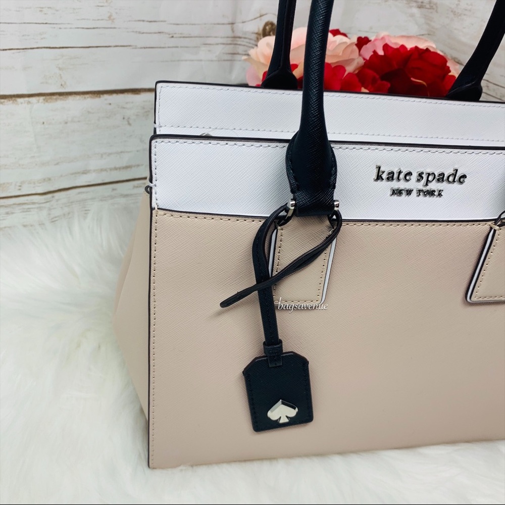 Kate spade Cameron medium satchel warm beige black - Picture 2 of 10